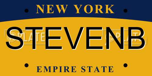 STEVENB New York License Plate