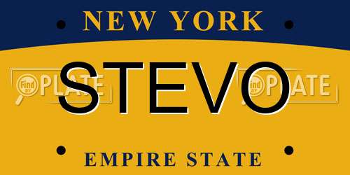 STEVO New York License Plate