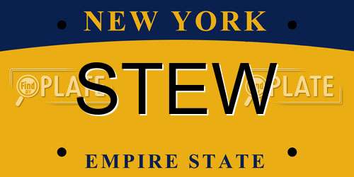 STEW New York License Plate
