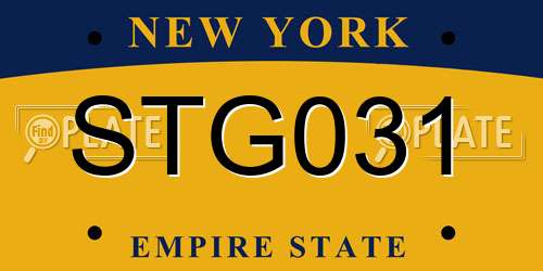 STG031 New York License Plate