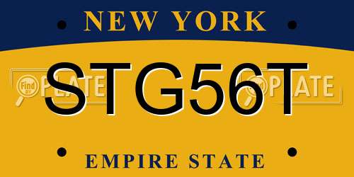 STG56T New York License Plate