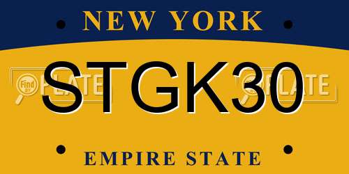 STGK30 New York License Plate