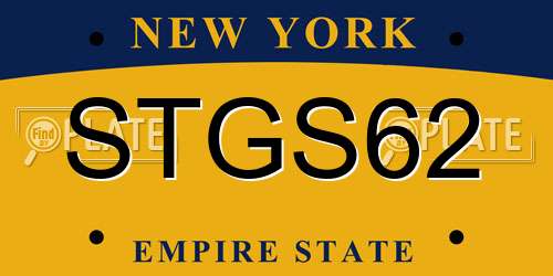 STGS62 New York License Plate