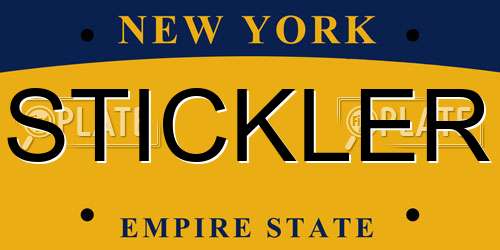 STICKLER New York License Plate