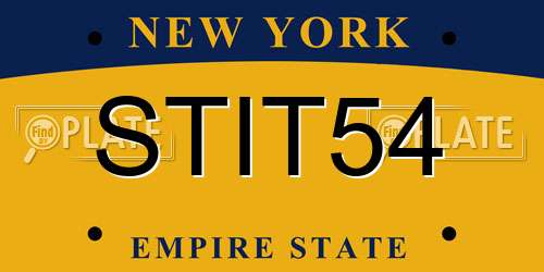 STIT54 New York License Plate