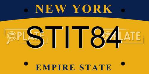 STIT84 New York License Plate