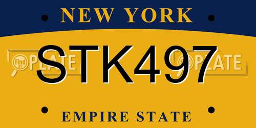STK497 New York License Plate