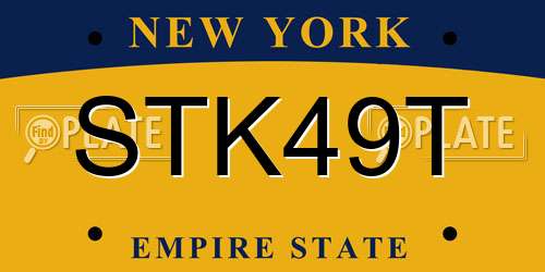 STK49T New York License Plate