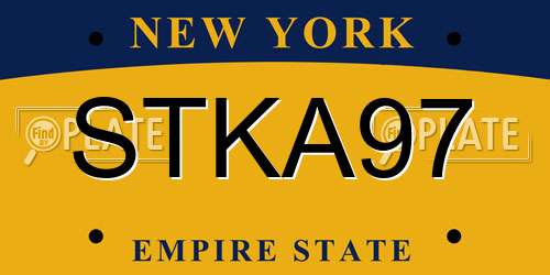 STKA97 New York License Plate