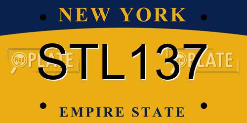 STL137 New York License Plate