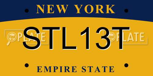 STL13T New York License Plate