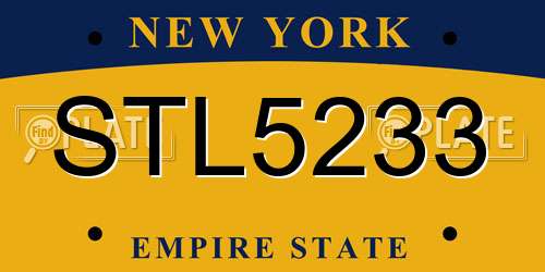 STL5233 New York License Plate