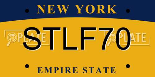 STLF70 New York License Plate