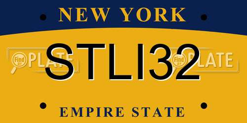 STLI32 New York License Plate