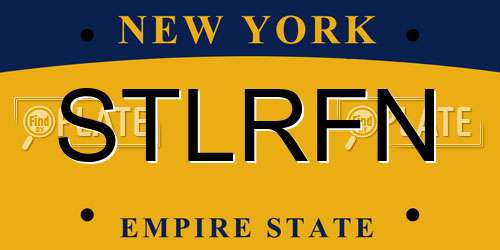 STLRFN New York License Plate