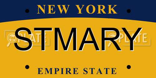STMARY New York License Plate