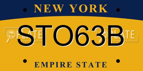 STO63B New York License Plate