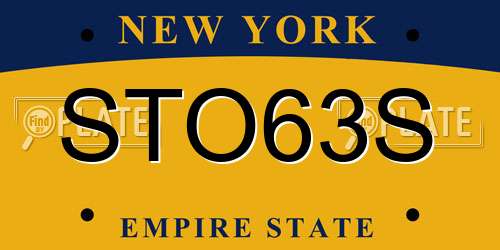 STO63S New York License Plate