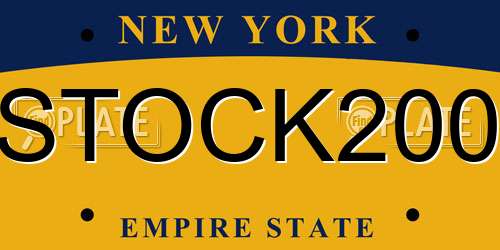 STOCK200 New York License Plate