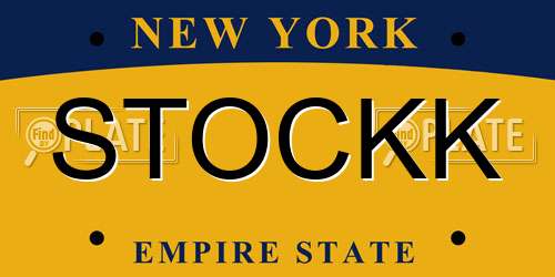 STOCKK New York License Plate