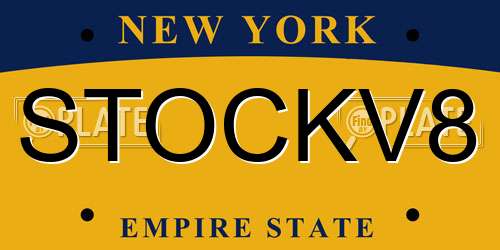 STOCKV8 New York License Plate