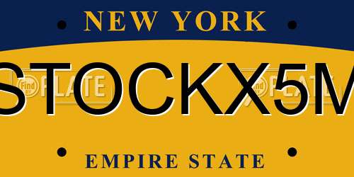 STOCKX5M New York License Plate