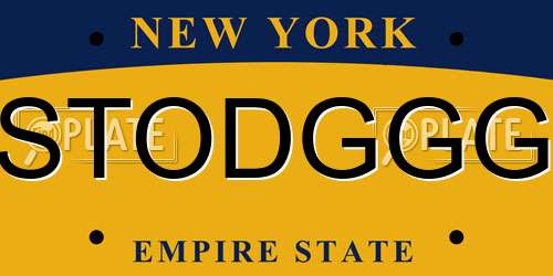 STODGGG New York License Plate