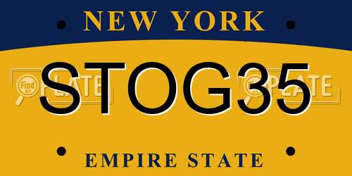 STOG35 New York License Plate