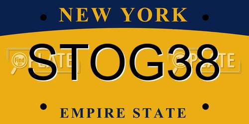STOG38 New York License Plate