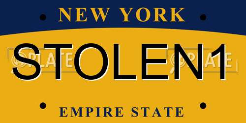 STOLEN1 New York License Plate