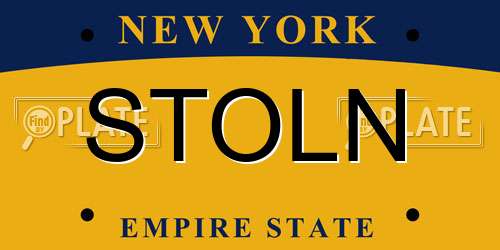 STOLN New York License Plate