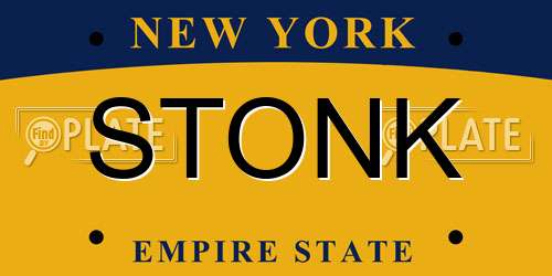 STONK New York License Plate