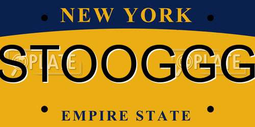 STOOGGG New York License Plate