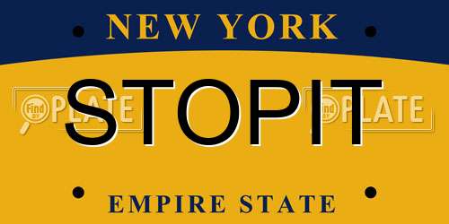 STOPIT New York License Plate