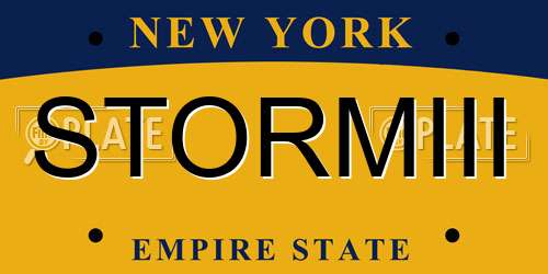 STORMIII New York License Plate