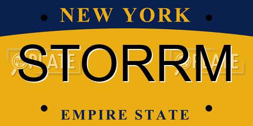 STORRM New York License Plate