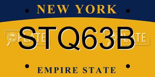 STQ63B New York License Plate