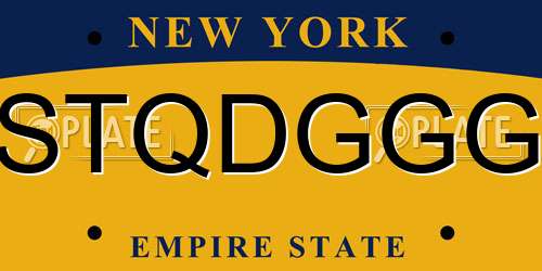 STQDGGG New York License Plate