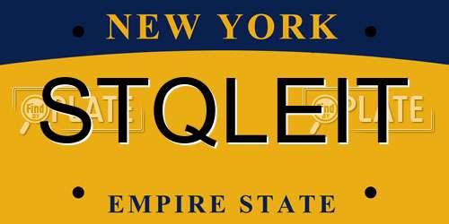 STQLEIT New York License Plate