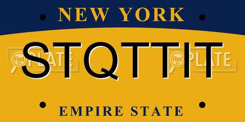 STQTTIT New York License Plate