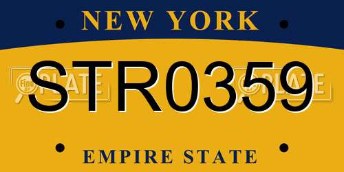 STR0359 New York License Plate