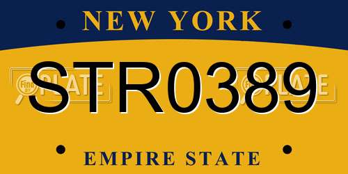 STR0389 New York License Plate