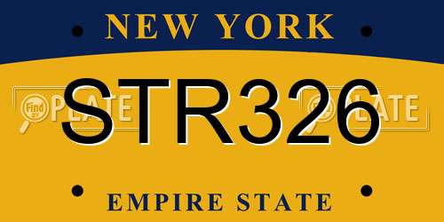 STR326 New York License Plate