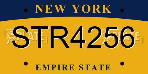 STR4256 New York License Plate