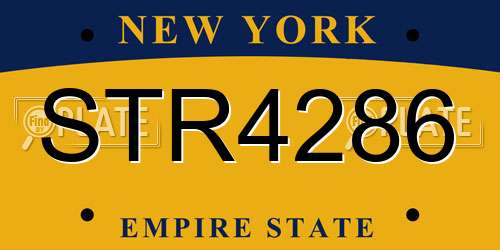 STR4286 New York License Plate