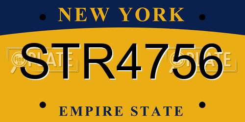 STR4756 New York License Plate