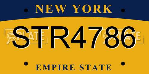 STR4786 New York License Plate