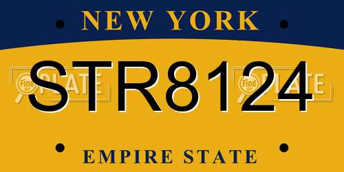STR8124 New York License Plate