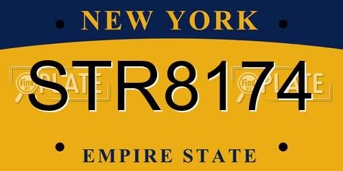 STR8174 New York License Plate
