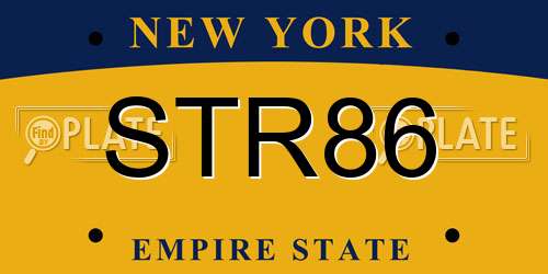 STR86 New York License Plate